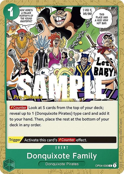 Donquixote Family, Kingdoms of Intrigue Pre-Release Cards OP04-036