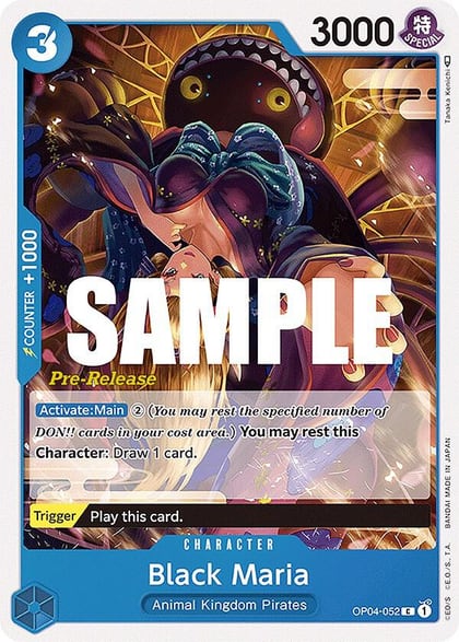 Black Maria, Kingdoms of Intrigue Pre-Release Cards OP04-052