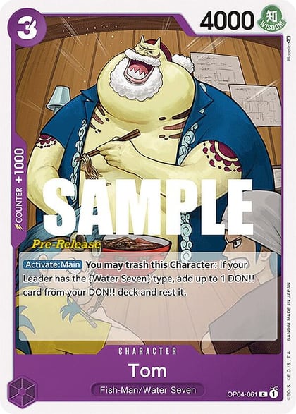 Tom, Kingdoms of Intrigue Pre-Release Cards OP04-061
