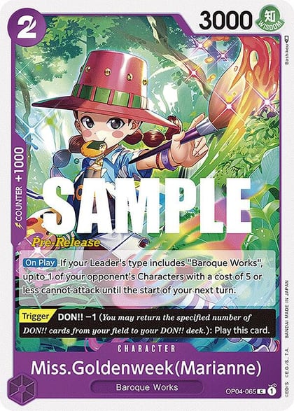 Miss.Goldenweek(Marianne), Kingdoms of Intrigue Pre-Release Cards OP04-065