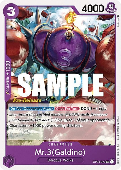 Mr.3 (Galdino), Kingdoms of Intrigue Pre-Release Cards OP04-070