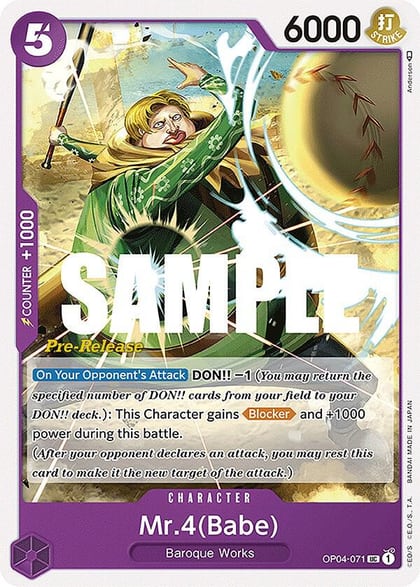 Mr.4 (Babe), Kingdoms of Intrigue Pre-Release Cards OP04-071