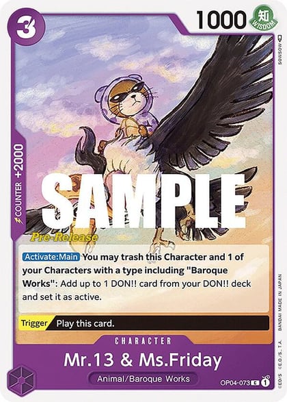 Mr.13 & Ms.Friday, Kingdoms of Intrigue Pre-Release Cards OP04-073