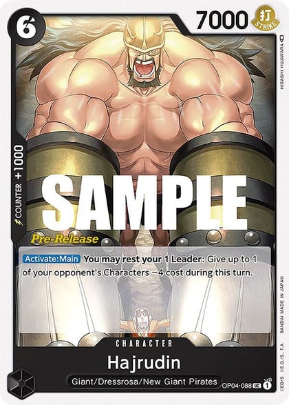 Hajrudin, Kingdoms of Intrigue Pre-Release Cards OP04-088