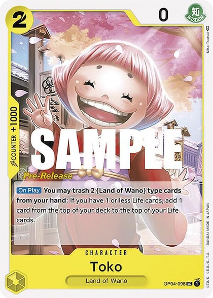 Toko, Kingdoms of Intrigue Pre-Release Cards OP04-098