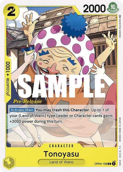 Tonoyasu, Kingdoms of Intrigue Pre-Release Cards OP04-109