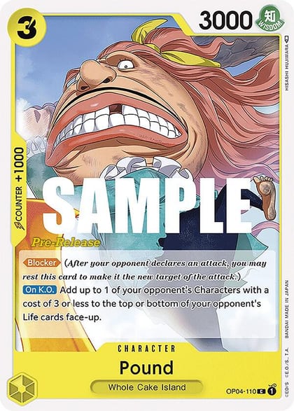 Pound, Kingdoms of Intrigue Pre-Release Cards OP04-110
