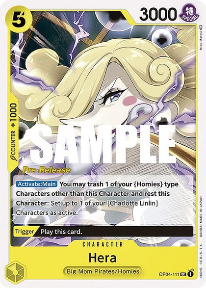 Hera, Kingdoms of Intrigue Pre-Release Cards OP04-111