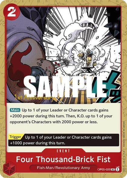 Four Thousand-Brick Fist, Awakening of the New Era: 1st Anniversary Tournament Cards OP05-020