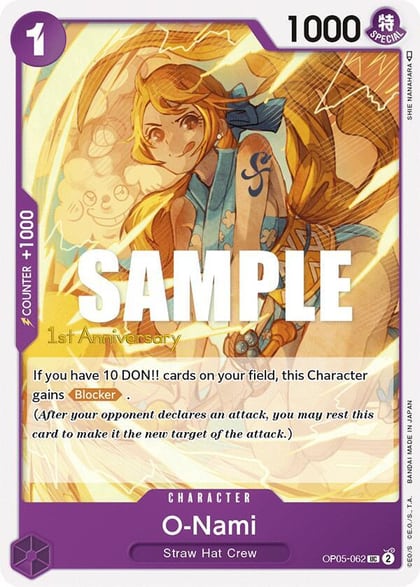 O-Nami, Awakening of the New Era: 1st Anniversary Tournament Cards OP05-062