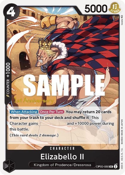 Elizabello II, Awakening of the New Era: 1st Anniversary Tournament Cards OP05-080