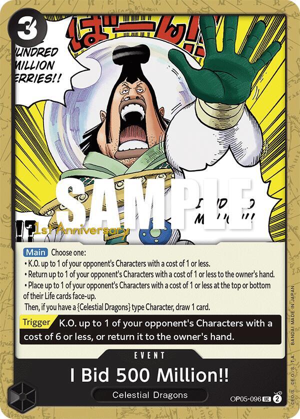 I Bid 500 Million!!, Awakening of the New Era: 1st Anniversary Tournament Cards OP05-096