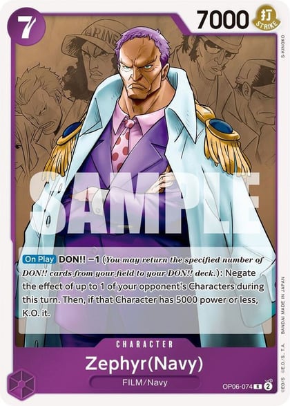 Zephyr (Navy), Wings of the Captain OP06-074