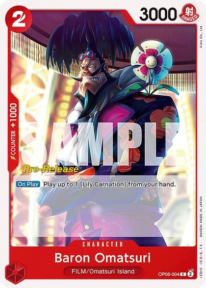 Baron Omatsuri, Wings of the Captain Pre-Release Cards OP06-004