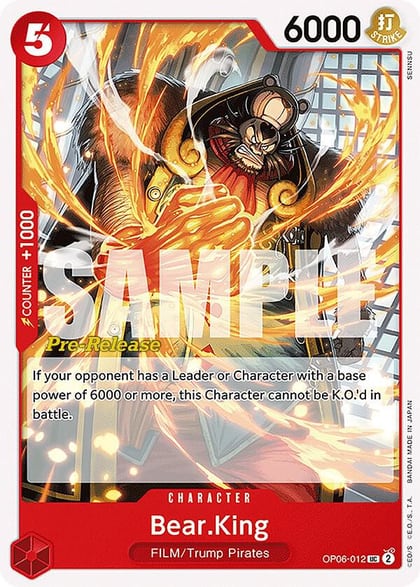 Bear.King, Wings of the Captain Pre-Release Cards OP06-012