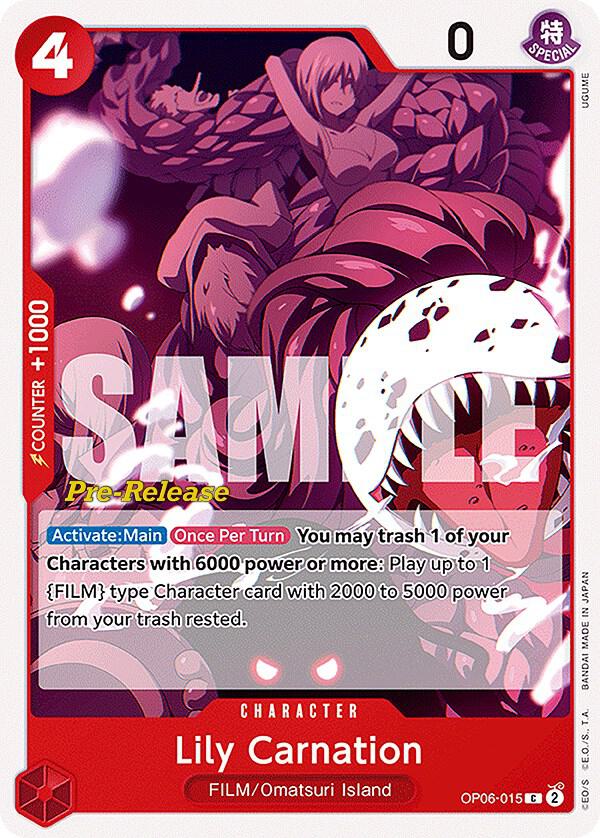 Lily Carnation, Wings of the Captain Pre-Release Cards OP06-015