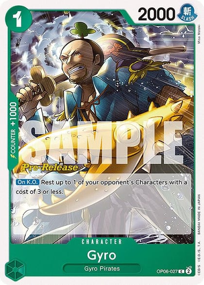 Gyro, Wings of the Captain Pre-Release Cards OP06-027