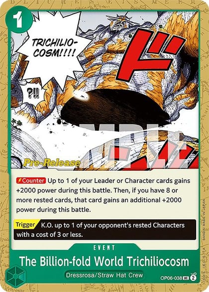 The Billion-fold World Trichiliocosm, Wings of the Captain Pre-Release Cards OP06-038