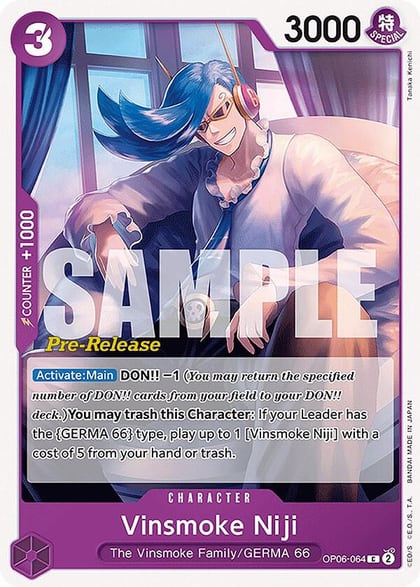 Vinsmoke Niji (064), Wings of the Captain Pre-Release Cards OP06-064