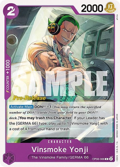 Vinsmoke Yonji (066), Wings of the Captain Pre-Release Cards OP06-066