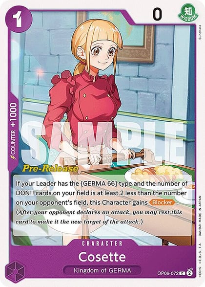Cosette, Wings of the Captain Pre-Release Cards OP06-072