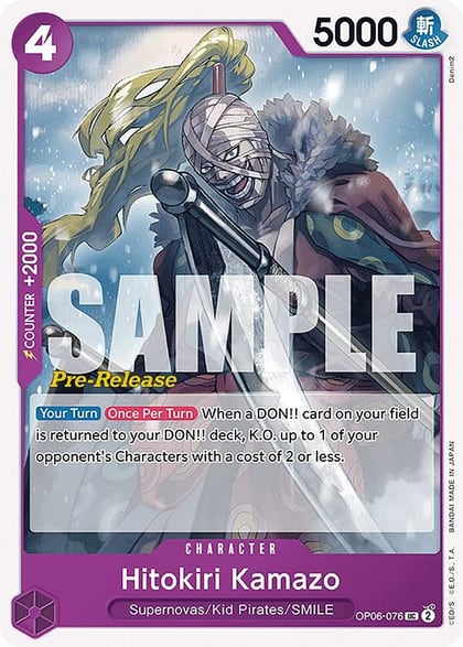 Hitokiri Kamazo, Wings of the Captain Pre-Release Cards OP06-076