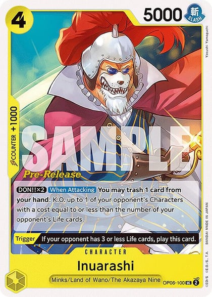 Inuarashi, Wings of the Captain Pre-Release Cards OP06-100