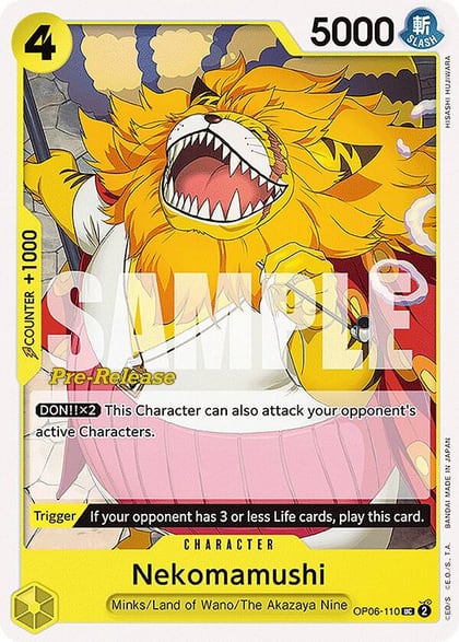 Nekomamushi, Wings of the Captain Pre-Release Cards OP06-110