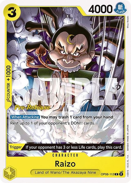 Raizo, Wings of the Captain Pre-Release Cards OP06-112
