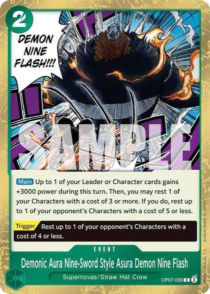 Demonic Aura Nine-Sword Style Asura Demon Nine Flash, 500 Years in the Future OP07-036