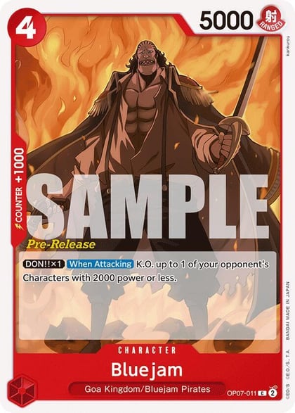 Bluejam, 500 Years in the Future Pre-Release Cards OP07-011