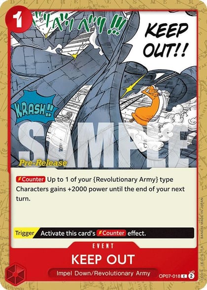 Keep Out, 500 Years in the Future Pre-Release Cards OP07-018
