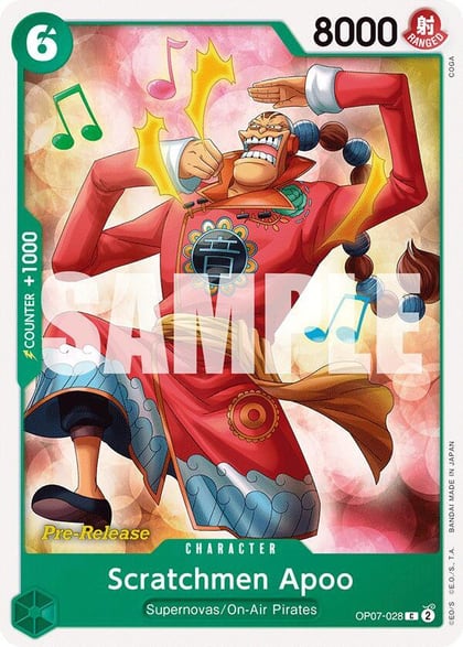 Scratchmen Apoo, 500 Years in the Future Pre-Release Cards OP07-028