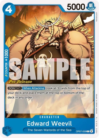 Edward Weevil, 500 Years in the Future Pre-Release Cards OP07-039