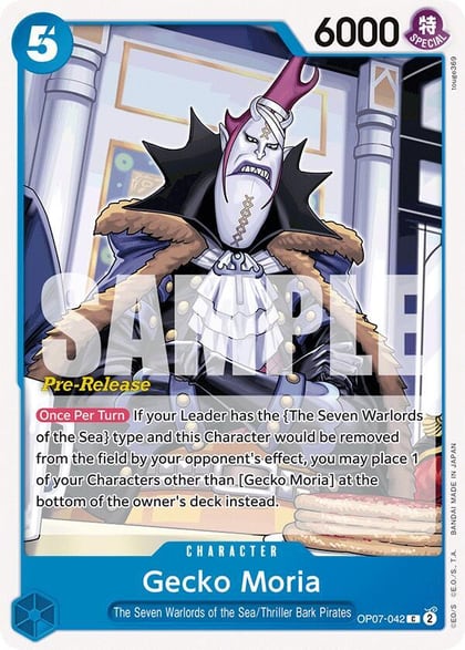 Gecko Moria (042), 500 Years in the Future Pre-Release Cards OP07-042