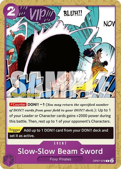 Slow-Slow Beam Sword, 500 Years in the Future Pre-Release Cards OP07-076