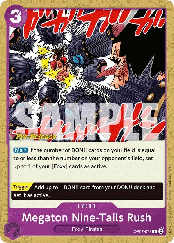 Megaton Nine-Tails Rush, 500 Years in the Future Pre-Release Cards OP07-078