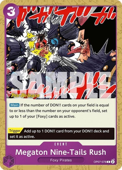 Megaton Nine-Tails Rush, 500 Years in the Future Pre-Release Cards OP07-078