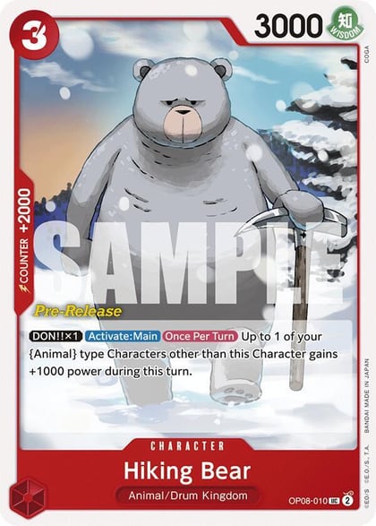 Hiking Bear, Two Legends Pre-Release Cards OP08-010