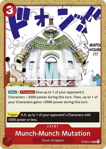 Munch-Munch Mutation, Two Legends Pre-Release Cards OP08-019