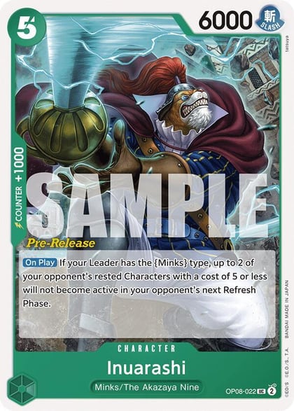Inuarashi, Two Legends Pre-Release Cards OP08-022