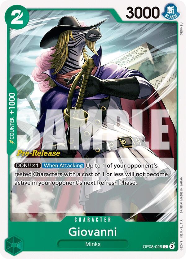 Giovanni, Two Legends Pre-Release Cards OP08-026