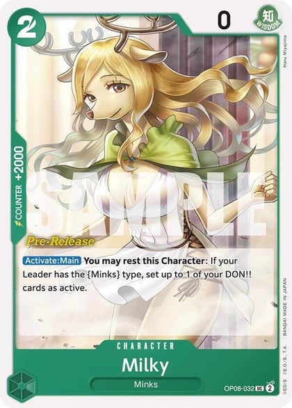 Milky, Two Legends Pre-Release Cards OP08-032