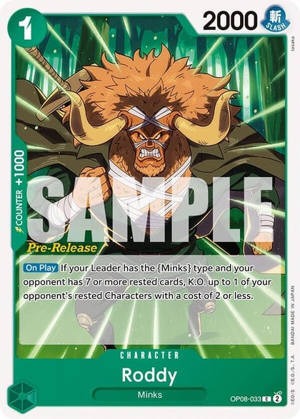Roddy, Two Legends Pre-Release Cards OP08-033
