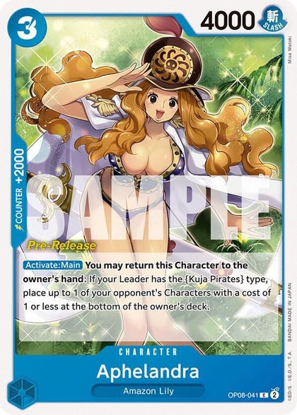 Aphelandra, Two Legends Pre-Release Cards OP08-041
