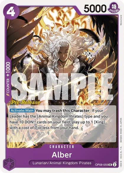Alber, Two Legends Pre-Release Cards OP08-059