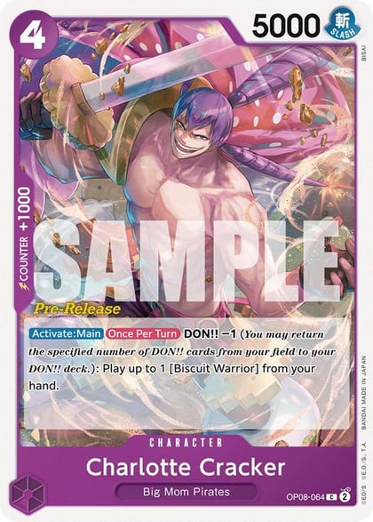 Charlotte Cracker, Two Legends Pre-Release Cards OP08-064