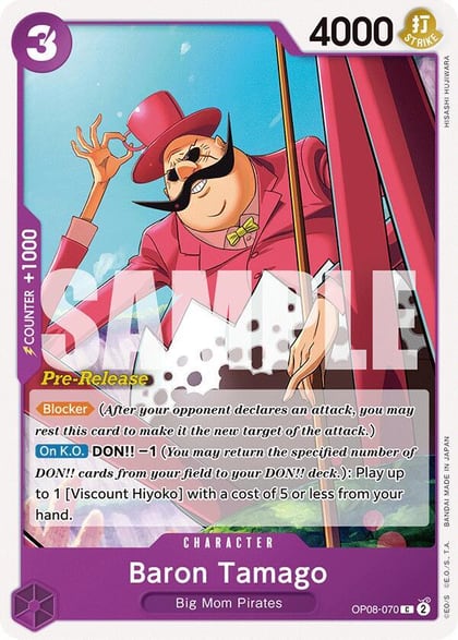 Baron Tamago, Two Legends Pre-Release Cards OP08-070