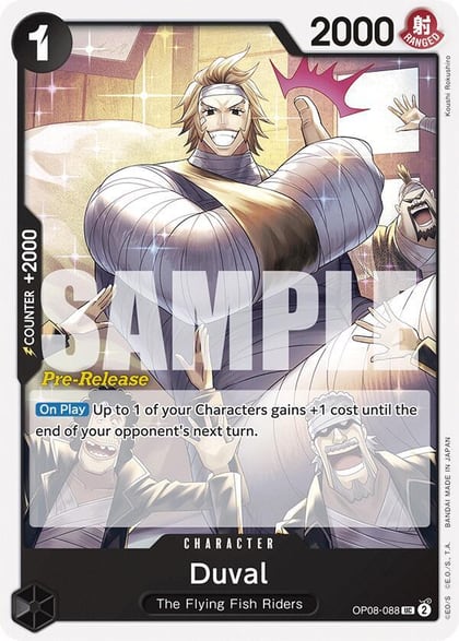 Duval, Two Legends Pre-Release Cards OP08-088