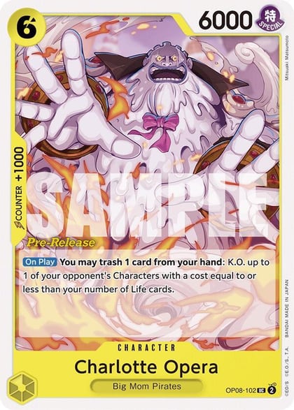Charlotte Opera, Two Legends Pre-Release Cards OP08-102